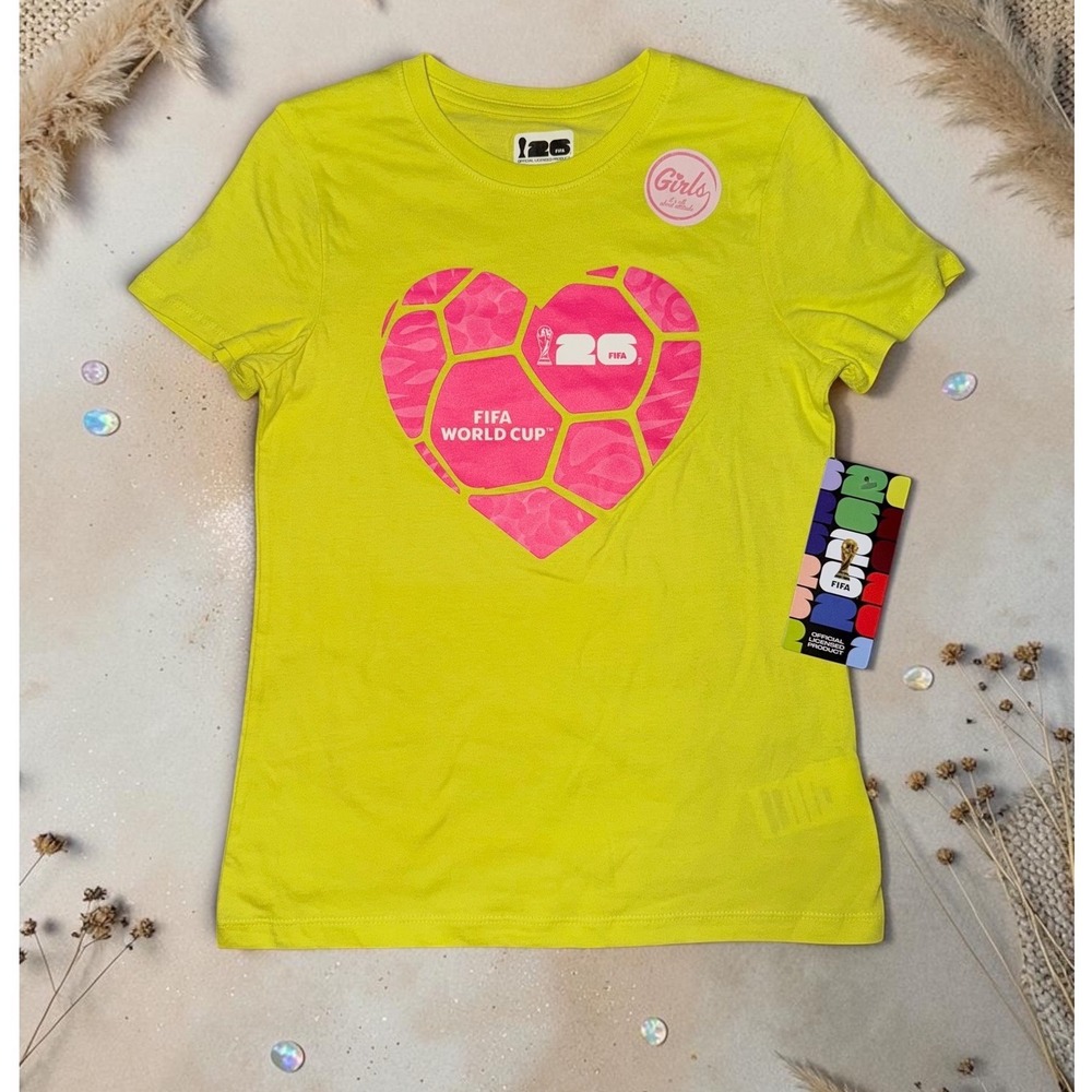 FIFA - World Cup 2026 - Heart Soccer Tee Shirt - Girls Size L 10/12 - *NWT*